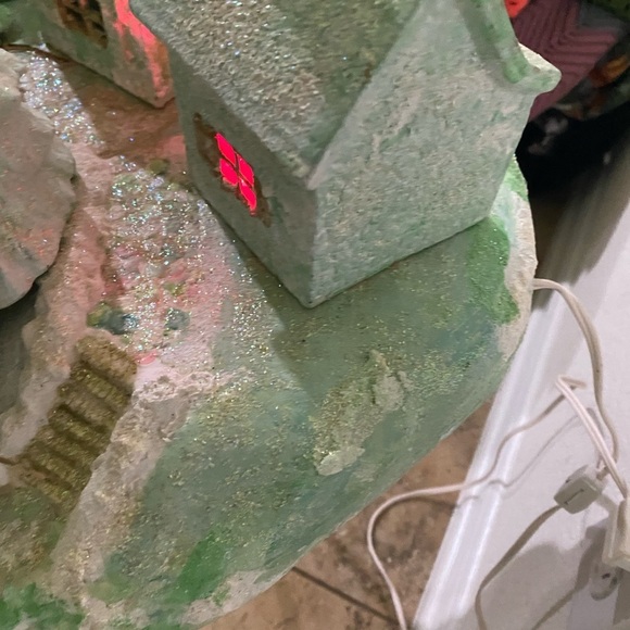 VTG Scioto Ceramic Mold Light-Up Christmas Gold Sparkling Large Village Scene - Picture 12 of 16